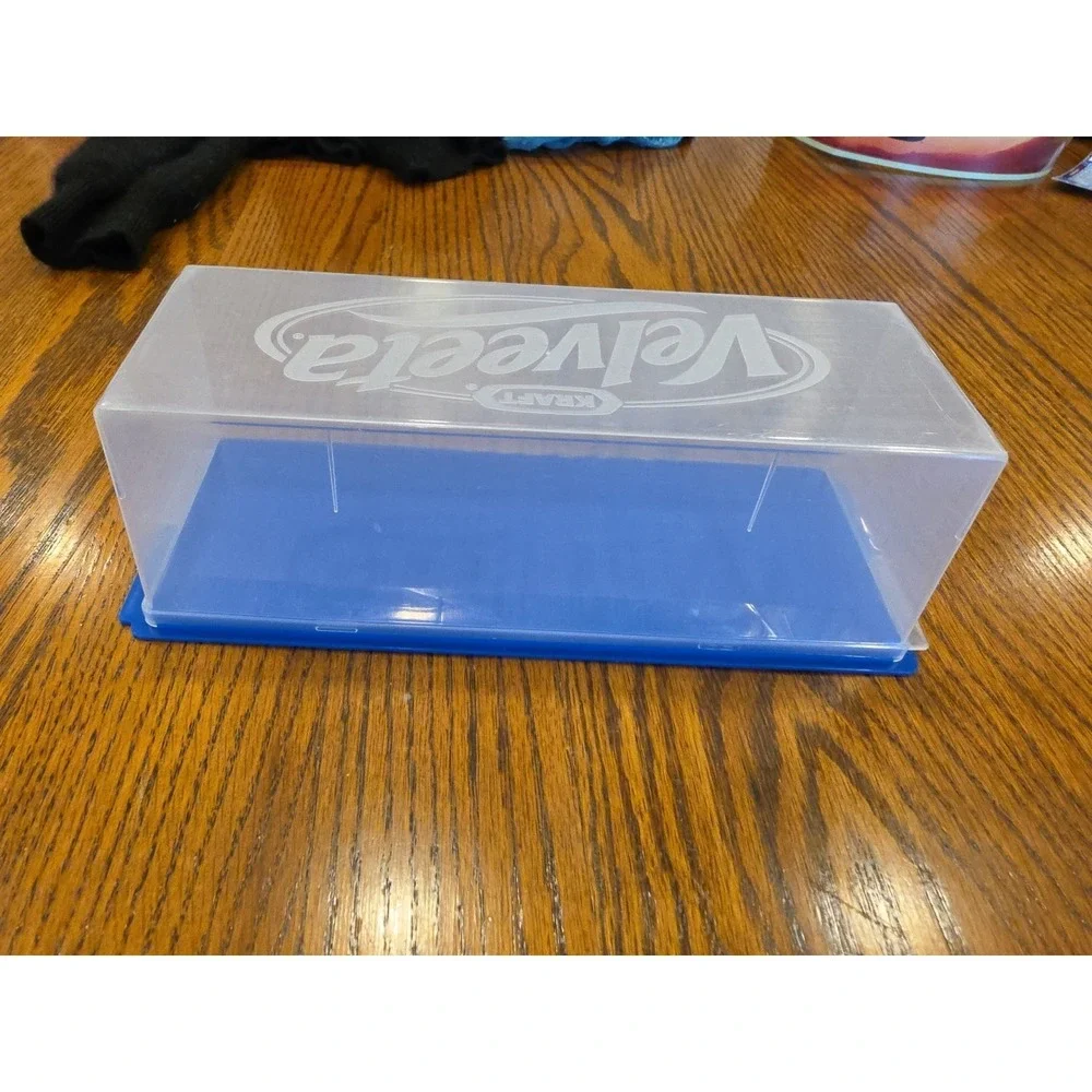 Kraft Velveeta Cheese Box Keeper Storage Container Blue Plastic 2 lb Block